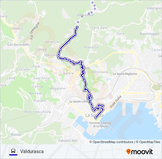 Percorso linea bus VALDURASCA