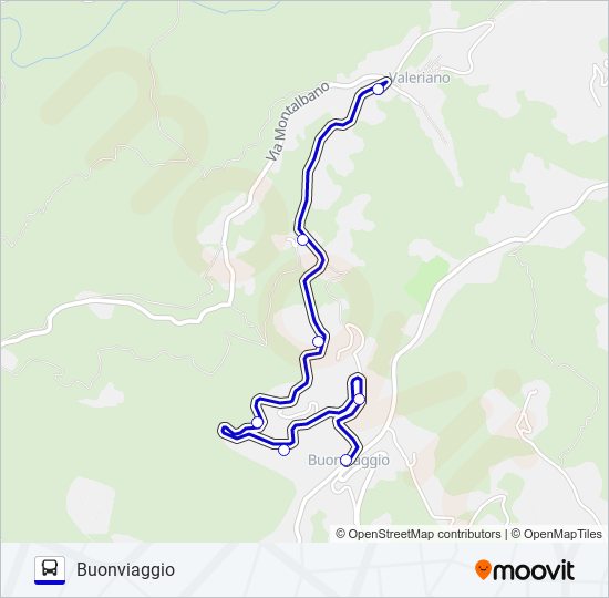Percorso linea bus BUONVIAGGIO