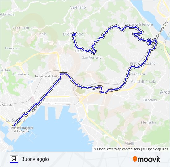 Percorso linea bus BUONVIAGGIO