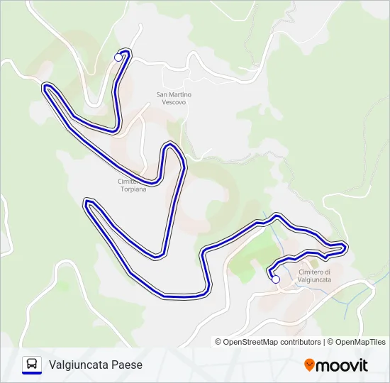 VALGIUNCATA Bus Line Map