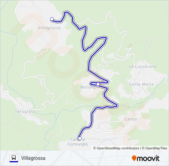 Percorso linea bus VILLAGROSSA