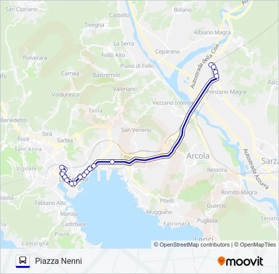 PIAZZA NENNI Bus Line Map