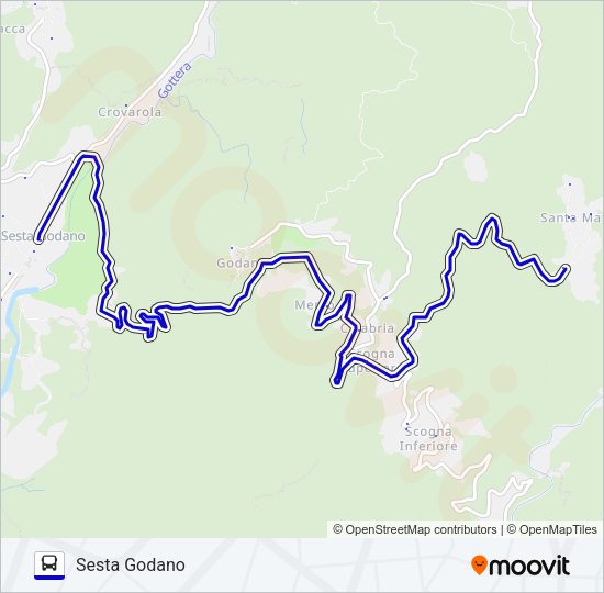 Percorso linea bus SESTA GODANO