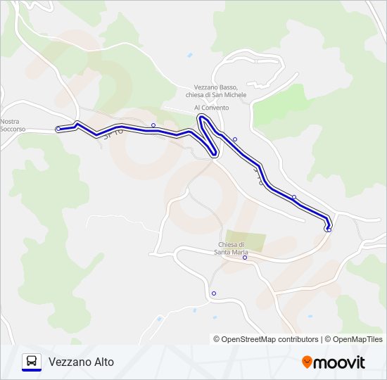 VEZZANO ALTO bus Line Map