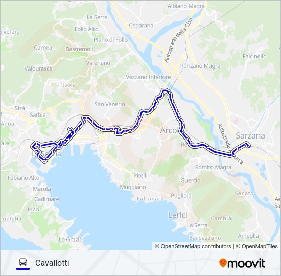 Percorso linea bus VIA FIUME FS