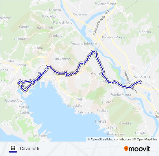 Percorso linea bus VIA FIUME FS