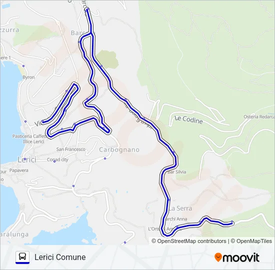 LERICI COMUNE Bus Line Map