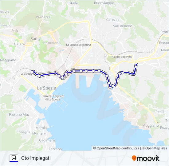 OTO IMPIEGATI Bus Line Map