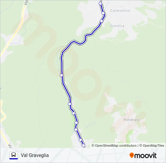 Percorso linea bus VAL GRAVEGLIA