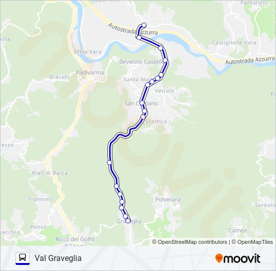 VAL GRAVEGLIA bus Line Map