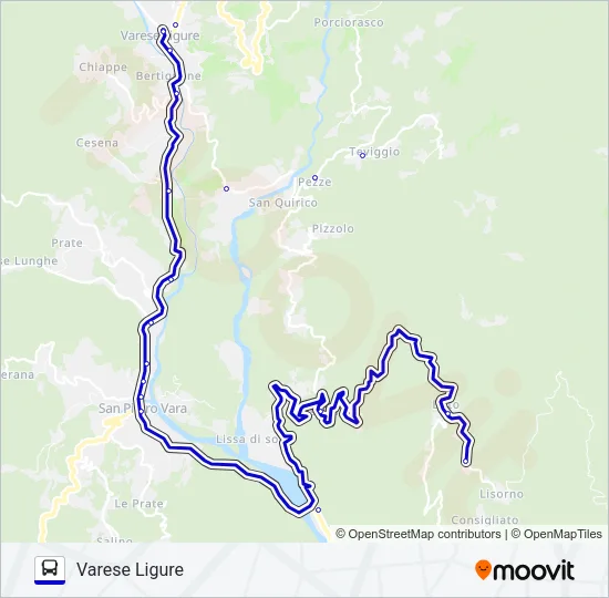 VARESE LIGURE Bus Line Map