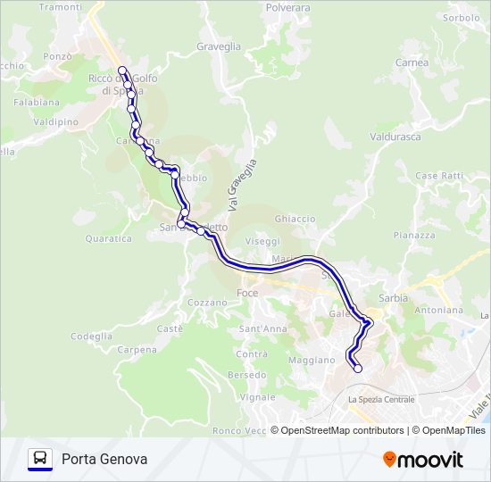 Percorso linea bus PIAZZALE BOITO