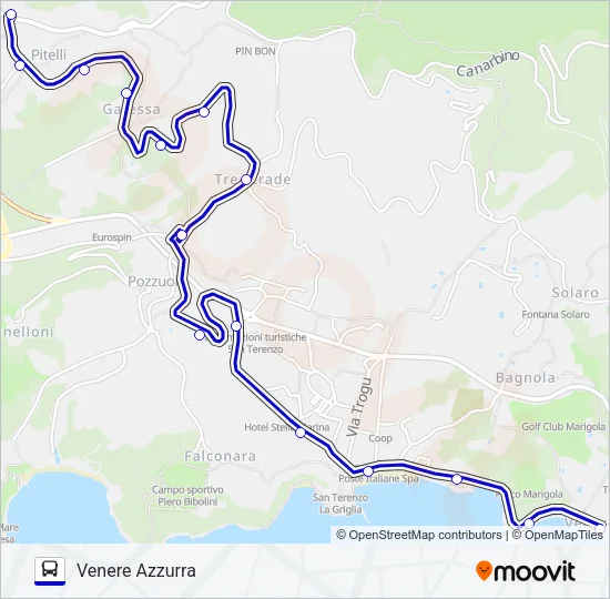 VENERE AZZURRA Bus Line Map