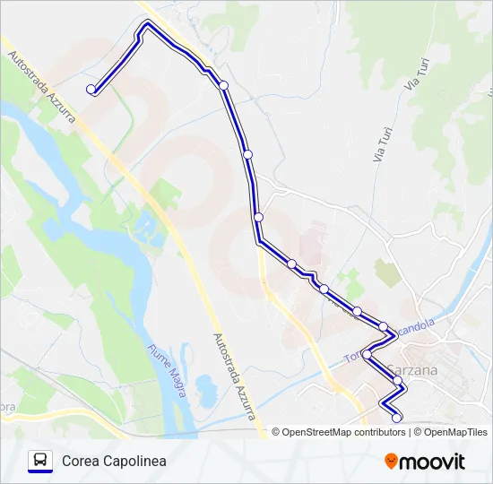 COREA CAPOLINEA Bus Line Map