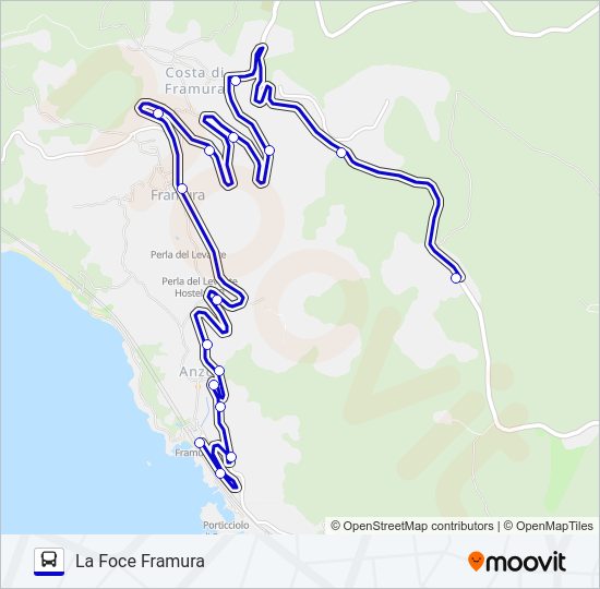 Percorso linea bus LA FOCE FRAMURA