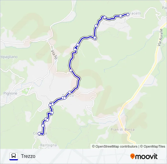 TREZZO - CORVARA Bus Line Map