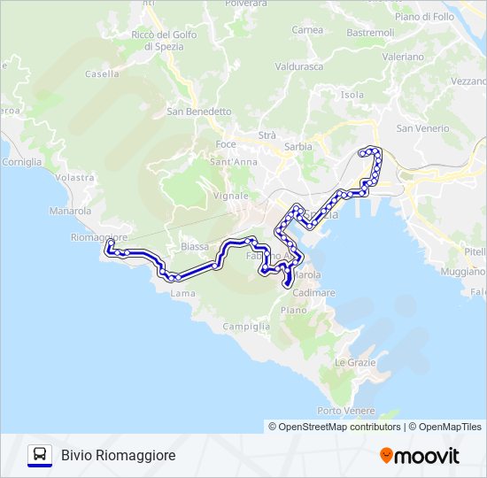 BIVIO RIOMAGGIORE bus Line Map