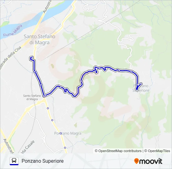 PONZANO SUPERIORE Bus Line Map