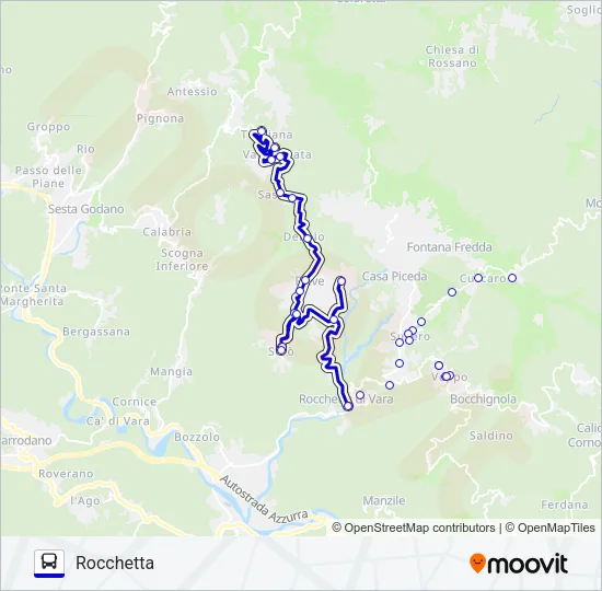 ROCCHETTA DI VARA Bus Line Map