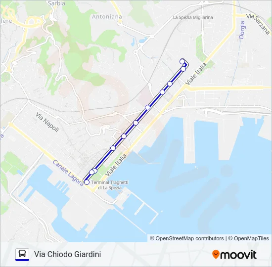 VIA CHIODO GIARDINI Bus Line Map
