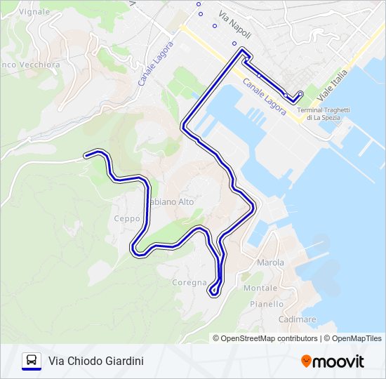 VIA CHIODO GIARDINI bus Line Map