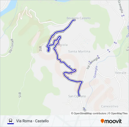 VIA ROMA - CASTELLO Bus Line Map