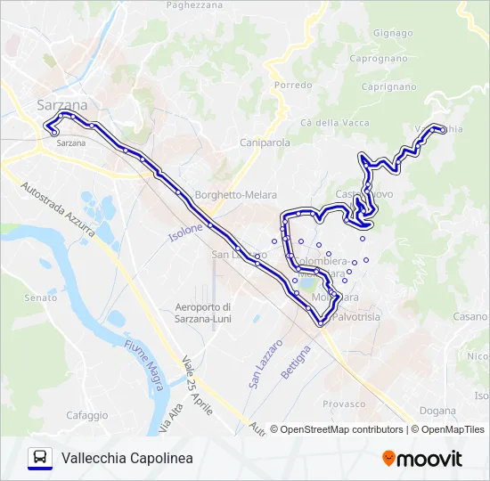 VALLECCHIA CAPOLINEA Bus Line Map