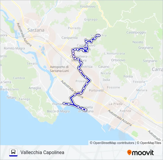 VALLECCHIA CAPOLINEA Bus Line Map