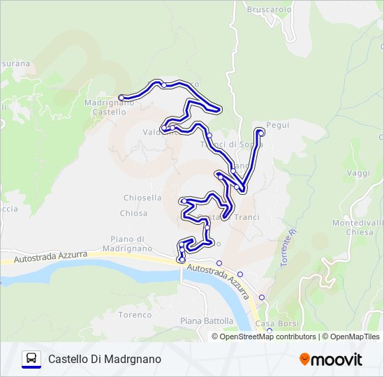 CASTELLO DI MADRGNANO bus Line Map