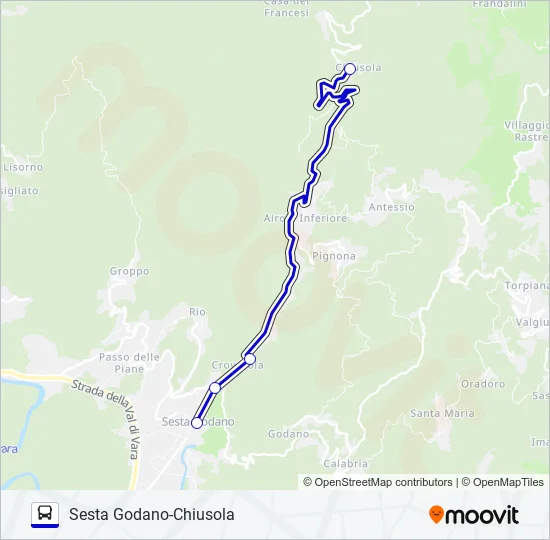 SESTA GODANO-CHIUSOLA Bus Line Map