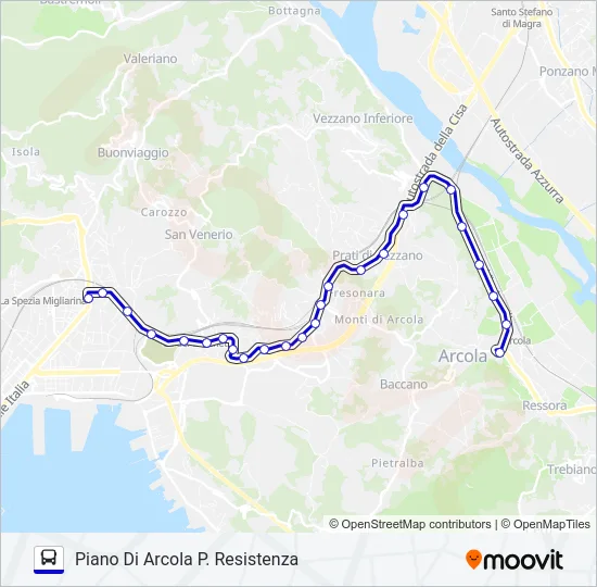 PIANO DI ARCOLA CARABINIERI Bus Line Map