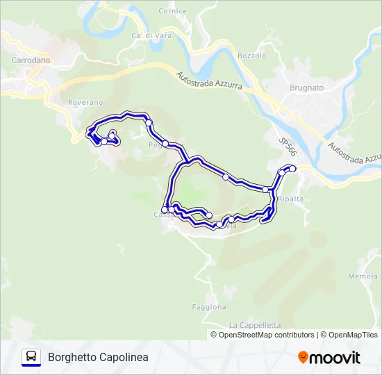 BORGHETTO - CASSANA / L'AGO - BORGHETTO Bus Line Map