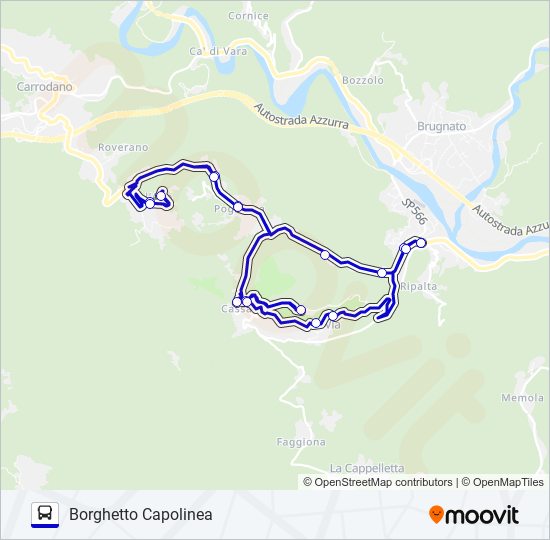 BORGHETTO - CASSANA / L'AGO - BORGHETTO bus Line Map