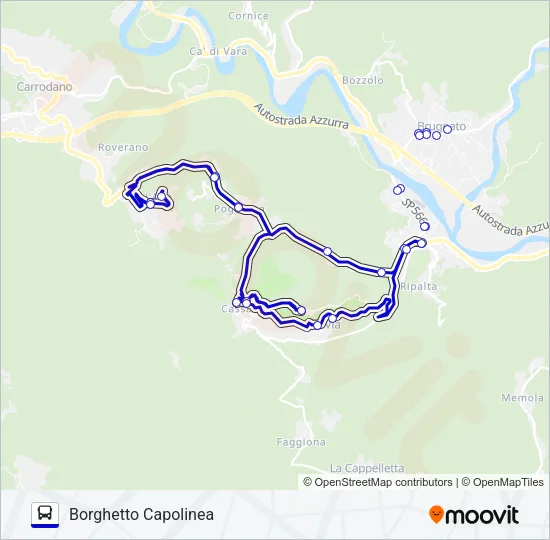 BORGHETTO - L'AGO / CASSANA - BORGHETTO Bus Line Map