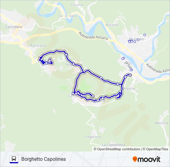 BORGHETTO - L'AGO / CASSANA - BORGHETTO bus Line Map