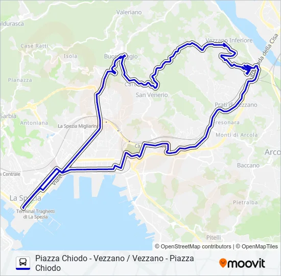 PIAZZA CHIODO - VEZZANO / VEZZANO - PIAZZA CHIODO Bus Line Map
