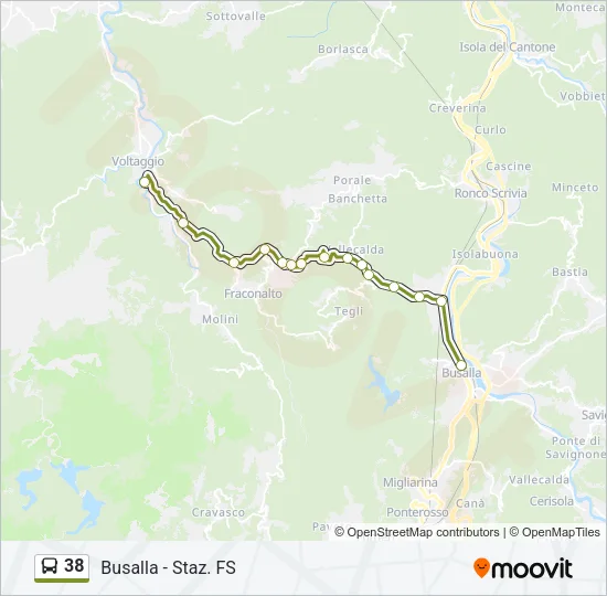 38 Bus Line Map
