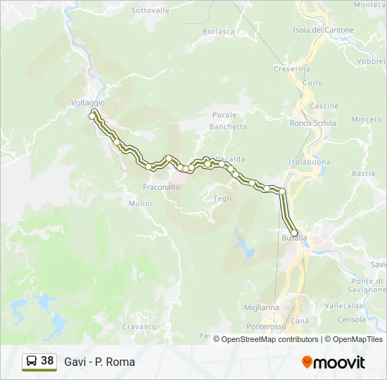 38 Bus Line Map