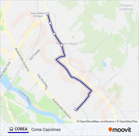 COREA bus Line Map