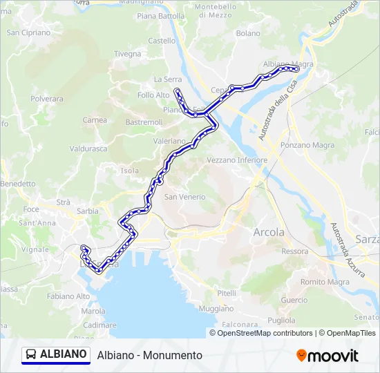 ALBIANO Bus Line Map
