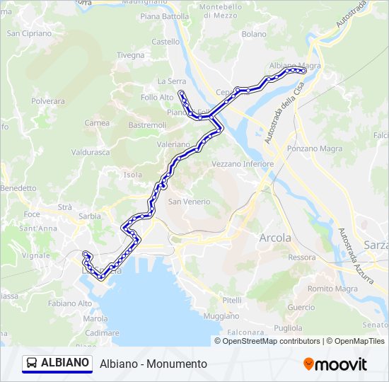 ALBIANO bus Line Map