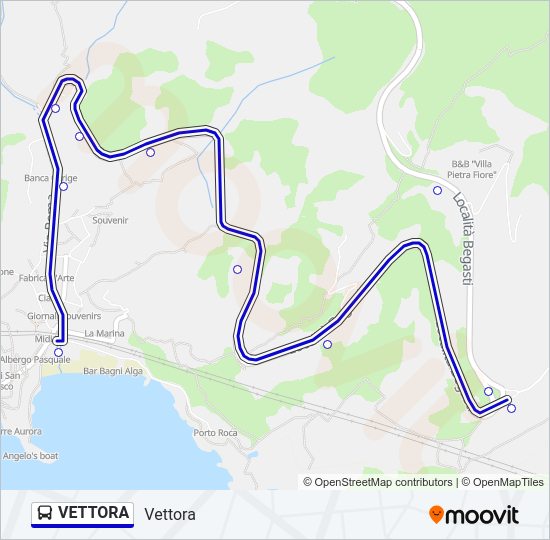 Percorso linea bus VETTORA