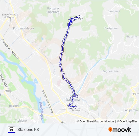 SARZANA FS bus Line Map