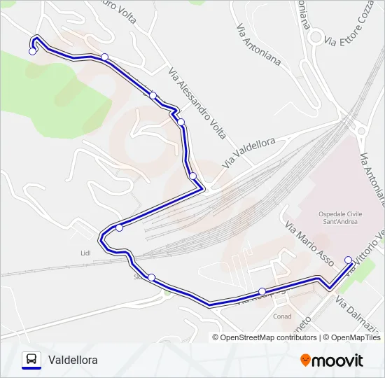 VALDELLORA Bus Line Map