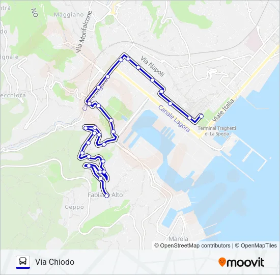 VIA CHIODO Bus Line Map