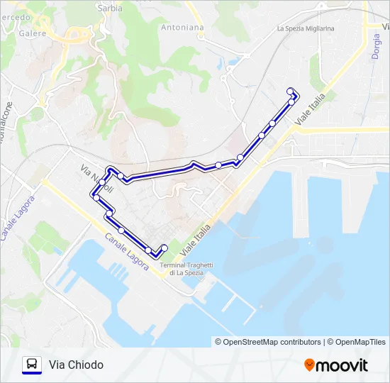 VIA CHIODO Bus Line Map