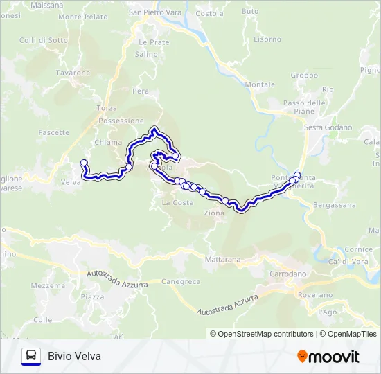 BIVIO VELVA Bus Line Map