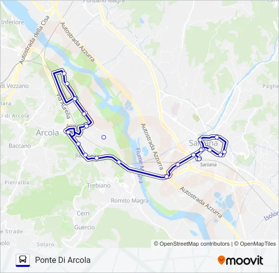 PONTE ARCOLA Bus Line Map