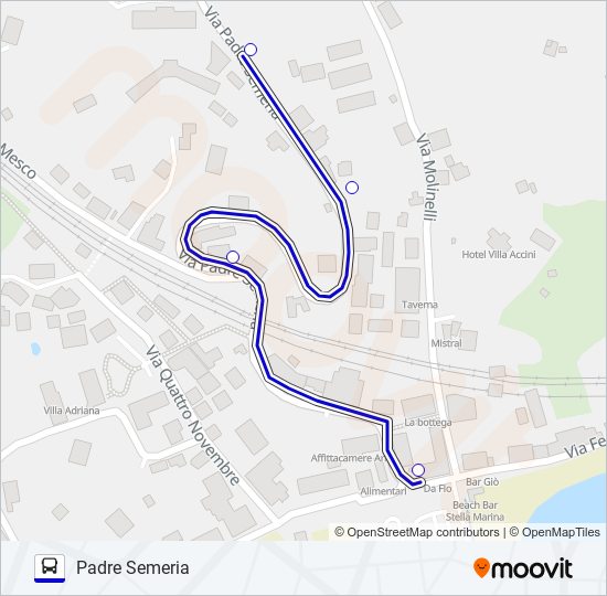PADRE SEMERIA bus Line Map
