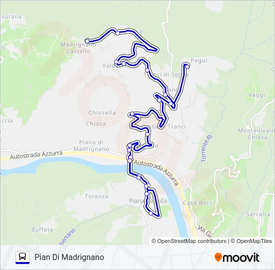 PIANA BATTOLLA Bus Line Map